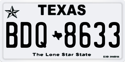 TX license plate BDQ8633