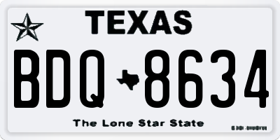 TX license plate BDQ8634