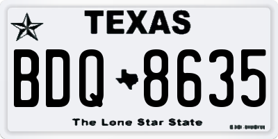 TX license plate BDQ8635