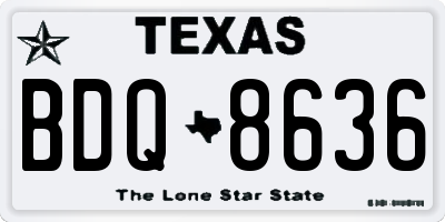 TX license plate BDQ8636