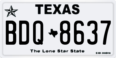 TX license plate BDQ8637