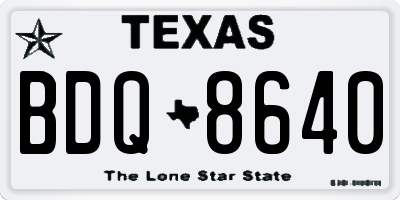 TX license plate BDQ8640