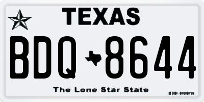 TX license plate BDQ8644