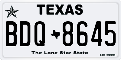 TX license plate BDQ8645