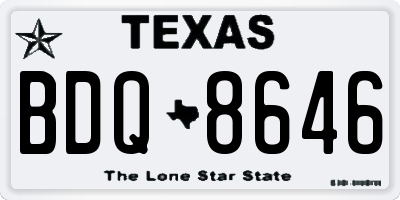 TX license plate BDQ8646