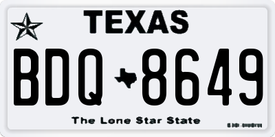 TX license plate BDQ8649