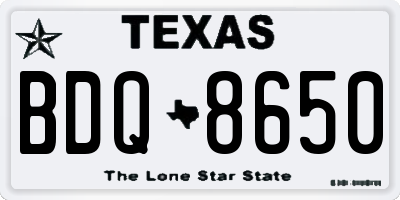 TX license plate BDQ8650