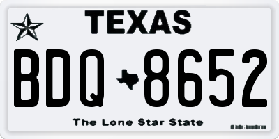 TX license plate BDQ8652