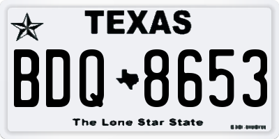 TX license plate BDQ8653