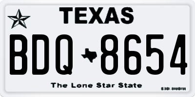 TX license plate BDQ8654