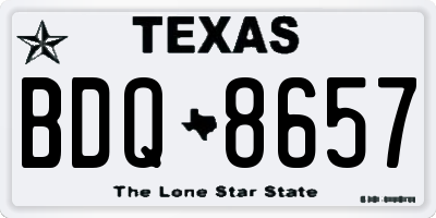 TX license plate BDQ8657