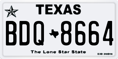 TX license plate BDQ8664
