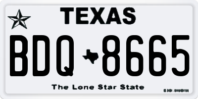 TX license plate BDQ8665