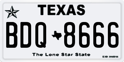 TX license plate BDQ8666