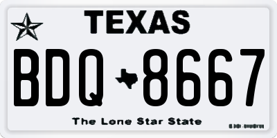TX license plate BDQ8667