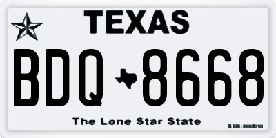 TX license plate BDQ8668