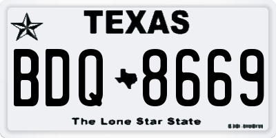 TX license plate BDQ8669