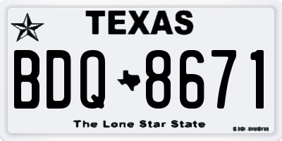 TX license plate BDQ8671