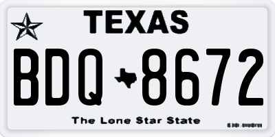 TX license plate BDQ8672