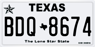 TX license plate BDQ8674