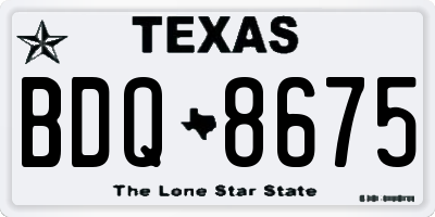 TX license plate BDQ8675