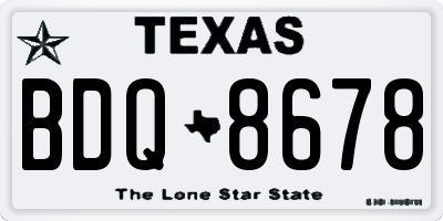 TX license plate BDQ8678