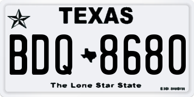 TX license plate BDQ8680