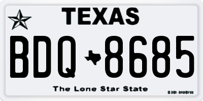 TX license plate BDQ8685