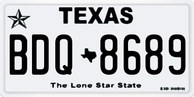TX license plate BDQ8689