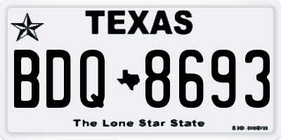 TX license plate BDQ8693