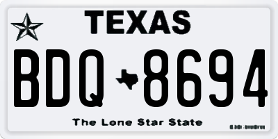 TX license plate BDQ8694