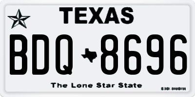 TX license plate BDQ8696