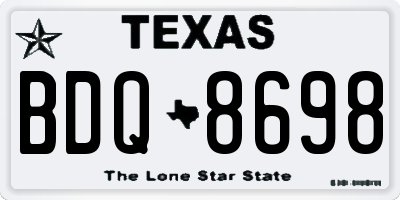 TX license plate BDQ8698