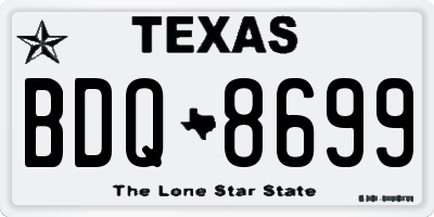 TX license plate BDQ8699
