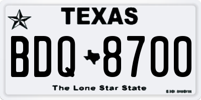 TX license plate BDQ8700