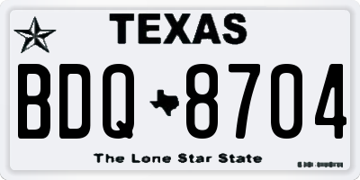 TX license plate BDQ8704