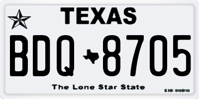 TX license plate BDQ8705