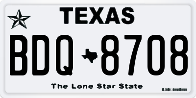 TX license plate BDQ8708