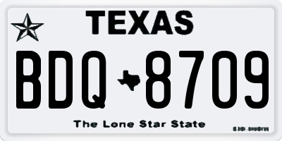 TX license plate BDQ8709
