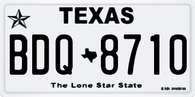 TX license plate BDQ8710