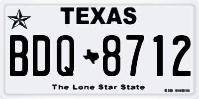 TX license plate BDQ8712