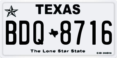 TX license plate BDQ8716