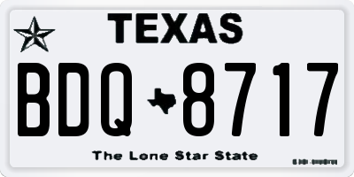TX license plate BDQ8717