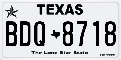 TX license plate BDQ8718