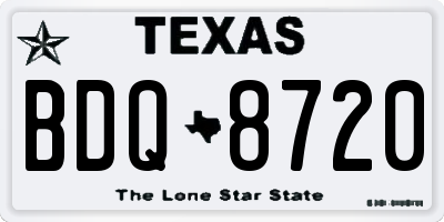 TX license plate BDQ8720
