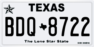 TX license plate BDQ8722