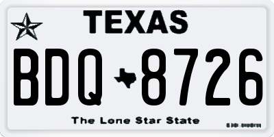 TX license plate BDQ8726