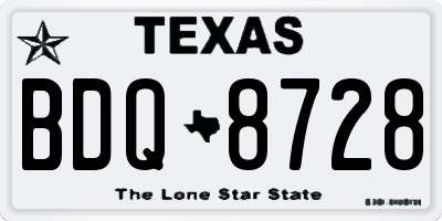TX license plate BDQ8728