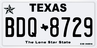 TX license plate BDQ8729