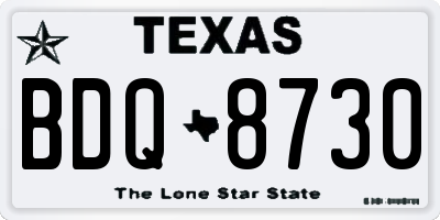 TX license plate BDQ8730